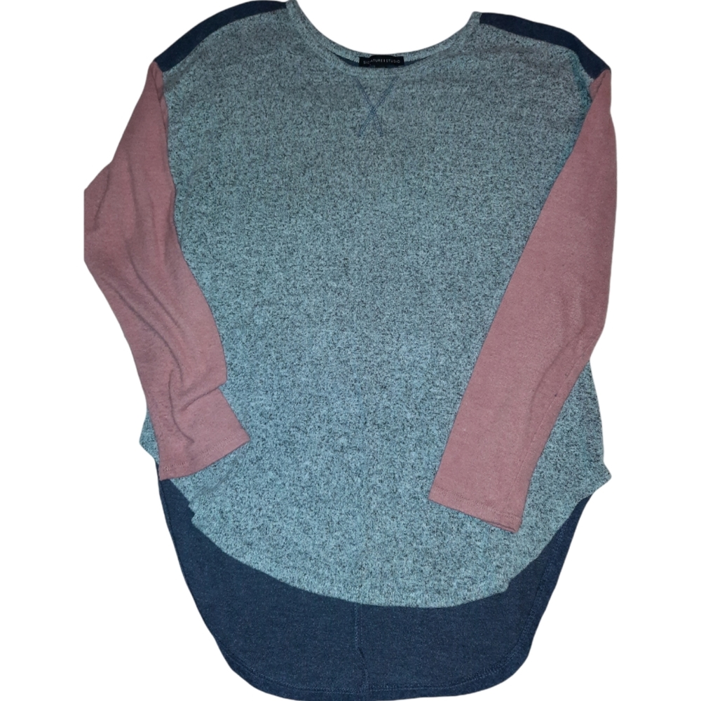 SIGNATURE STUDIO TRI-COLOR LONG SLEEVE TUNIC | SMALL